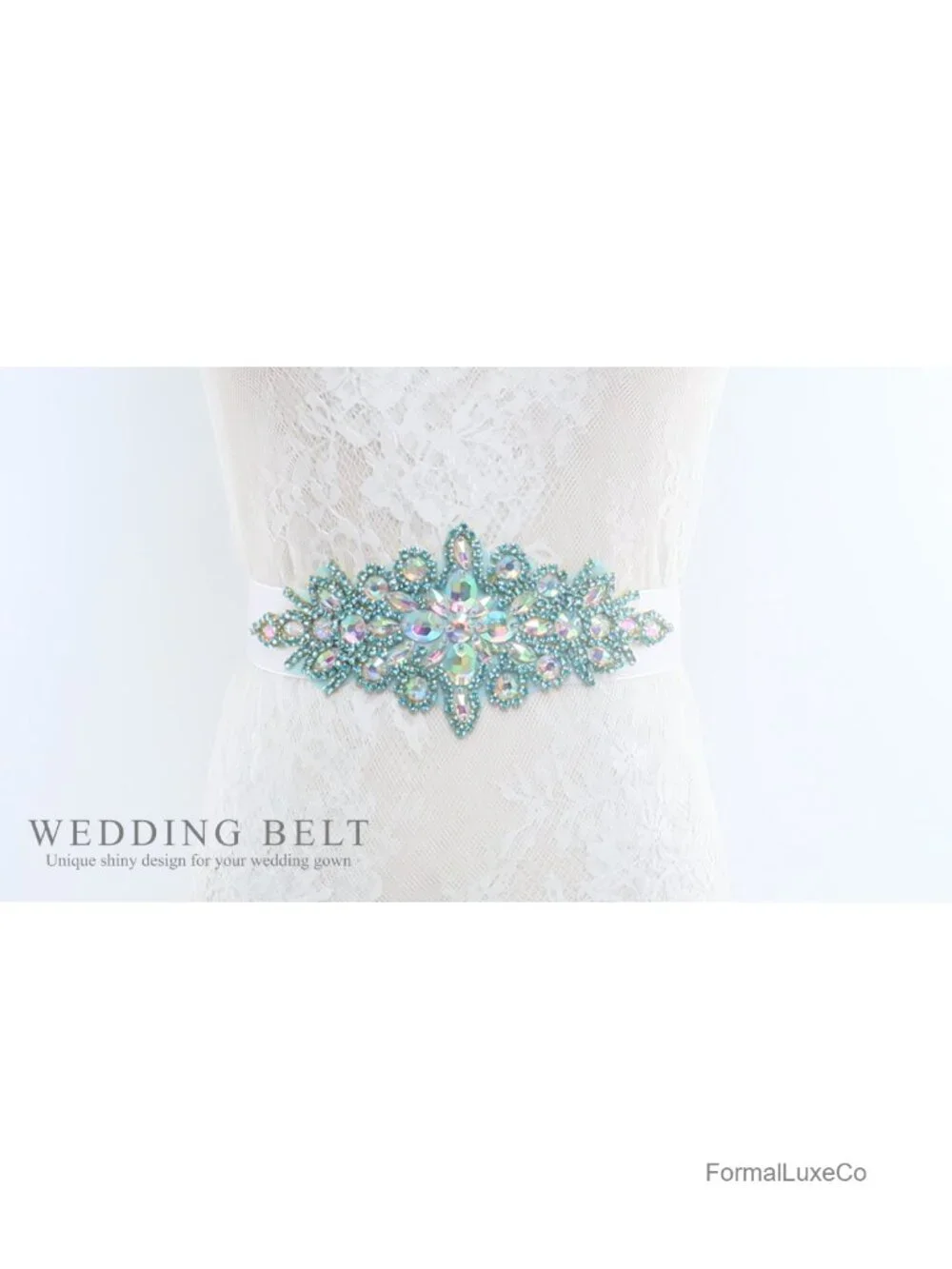 Rhinestone Wedding Belt Sash Applique Bridal Dress Belt Pearl Crystal